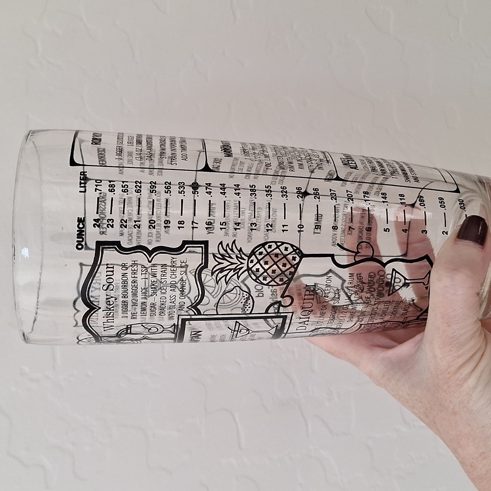 Vintage 1960s Irvinware XL Cocktail Shaker with Drink Recipes and Chrome Lid